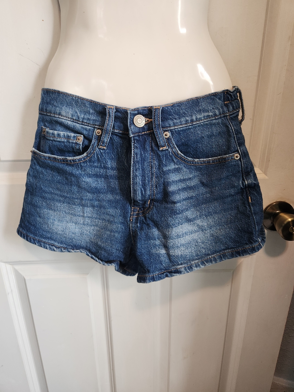 Aeropostale Women’s Distressed Blue Denim Shortie